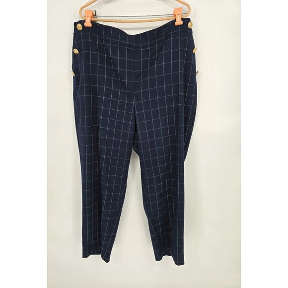 Lane Bryant Size 22 Womens Pants The Perfect Drape Mid-Rise Plaid Nautical NWT - Picture 2 of 7